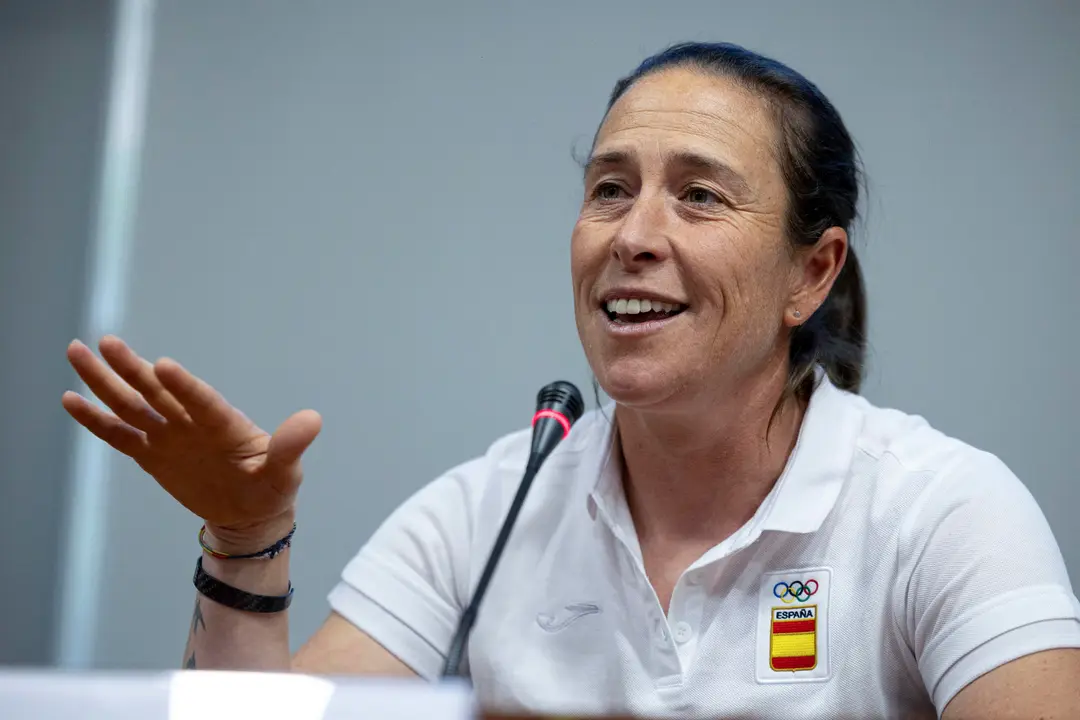 La regatista Tamara Echegoyen. en rueda de prensa el pasado d&iacute;a 26 de junio. EFE/ Daniel Gonzalez