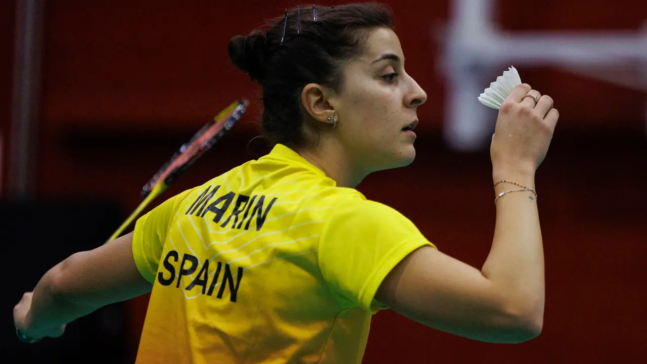 La deportista espa&ntilde;ola Carolina Marin, en una foto de archivo. EFE/ Sergio P&eacute;rez