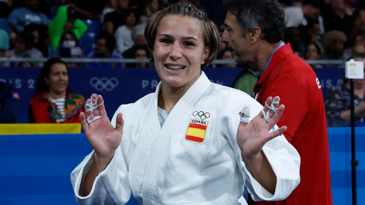 La judoca espa&ntilde;ola Laura Mart&iacute;nez Abelenda durante su participaci&oacute;n en la categoria de -48kg. EFE/ Chema Moya