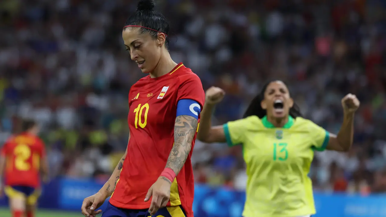La jugadora de Espa&ntilde;a Jennifer Hermoso durante la semifinal femenina de F&uacute;tbol, entre Brasil y Espa&ntilde;a en el marco de los Juegos Ol&iacute;mpicos Par&iacute;s 2024, este martes, en Marsella, Francia. EFE/Kiko Huesca