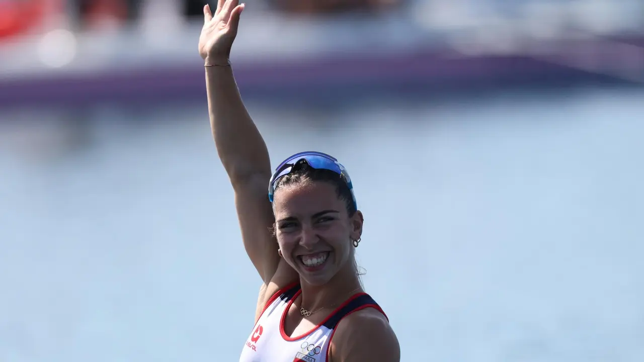 La espa&ntilde;ola Antia Jacome, tras clasificarse para la final del C1 200 m femenino de los Juegos Ol&iacute;mpicos de Par&iacute;s 2024. EFE/EPA/ALI HAIDER